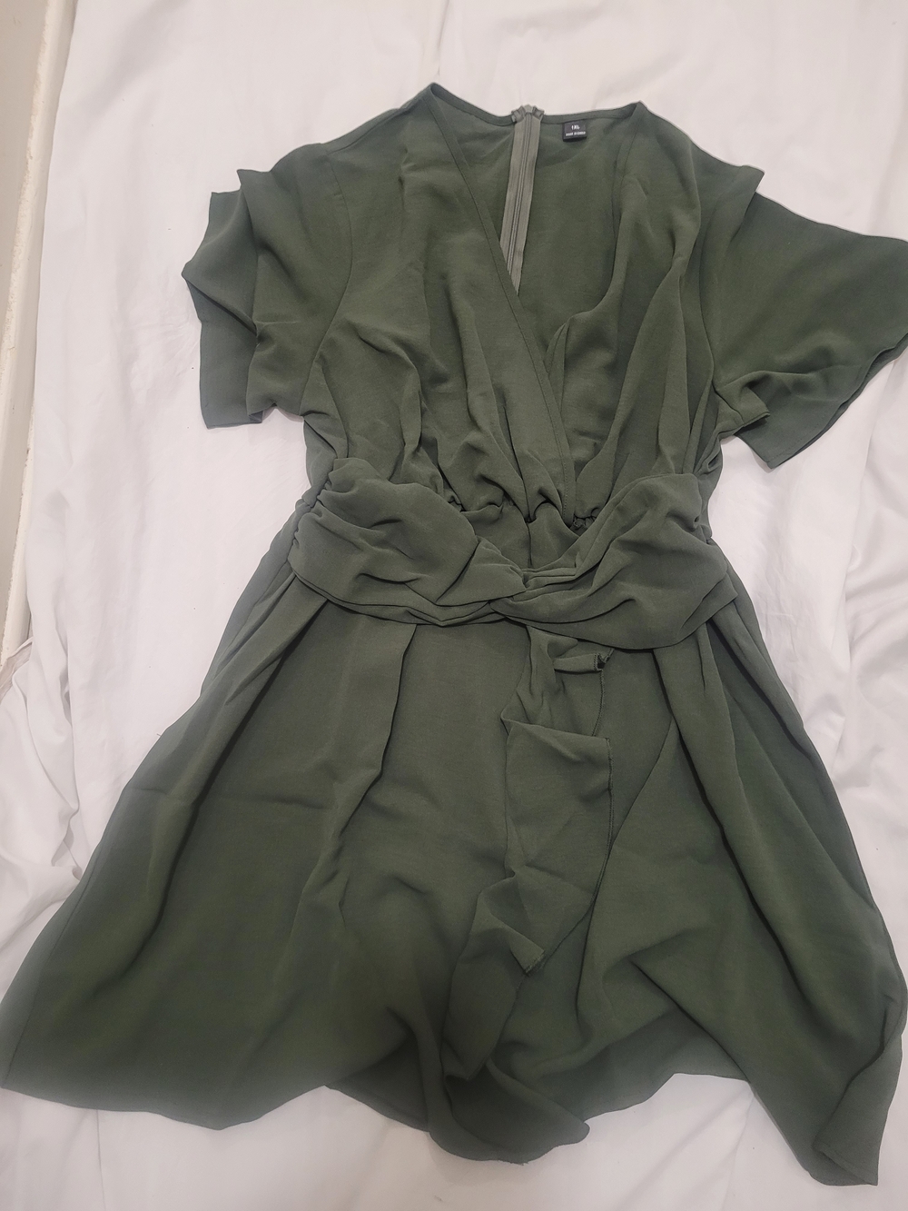 BNIB SHEIN Olive Green Wrap Mini Dress